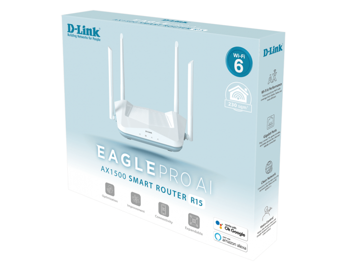 DLINK 1500 MBPS DUAL BAND WIFI ROUTER R15 (EAGLE PRO AI)